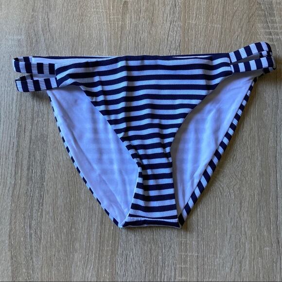 new Splendid Never Enough Bikini Bottom Navy Stripe Low Rise NEW size S - Picture 7 of 7